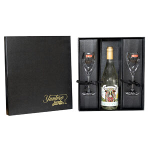 Estuche 1 botellas Yuntero Frizzante Blanco con dos copas